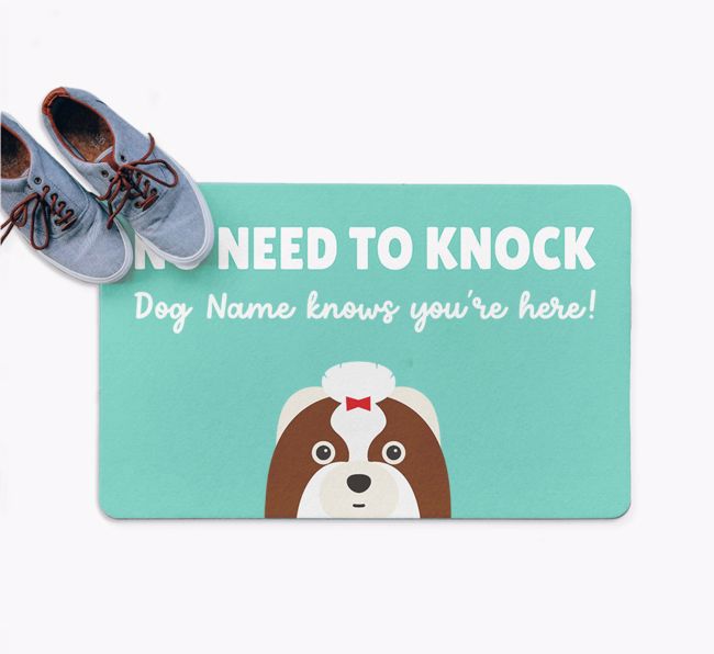 No Need To Knock: Personalized {breedFullName} Doormat